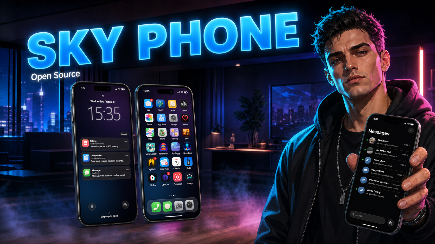 Sky Phone, the free FiveM phone script